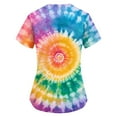 thumbnail image 7 of BDPORKAS Scrub Tops Women Nurse Uniforms Lightweight Short Sleeve with Pocket Nursing Scrub Trendy Tie Dye Printing Comfortable Fit Nursing Blouse T-Shirt, 7 of 7