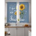 thumbnail image 2 of Semi Sheer Window Curtains 63 Inches Long, Haze Blue Sunshine Sunflower Rod Pocket Silky Chiffon Curtain Treatment Drapes for Kitchen, Living Room, Pastoral Bees Farmhouse Floral 52"x63", 2 Panels, 2 of 9