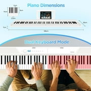 Terence V50 Electronic Piano White Folding Digital Piano Keyboard