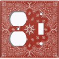 thumbnail image 4 of Metal Light Switch Plate Cover Burgundy Floral Bandana Paisley Tile Pattern TIL050, 4 of 13