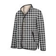 thumbnail image 5 of Wutalume Women's Floral Print Stand Up Collar Pleated Cotton Long Sleeved Button Cotton Jacket, Retro Check Pattern, Vintage Style, Perfect for Seasonal Fashion,Gray S, 5 of 5