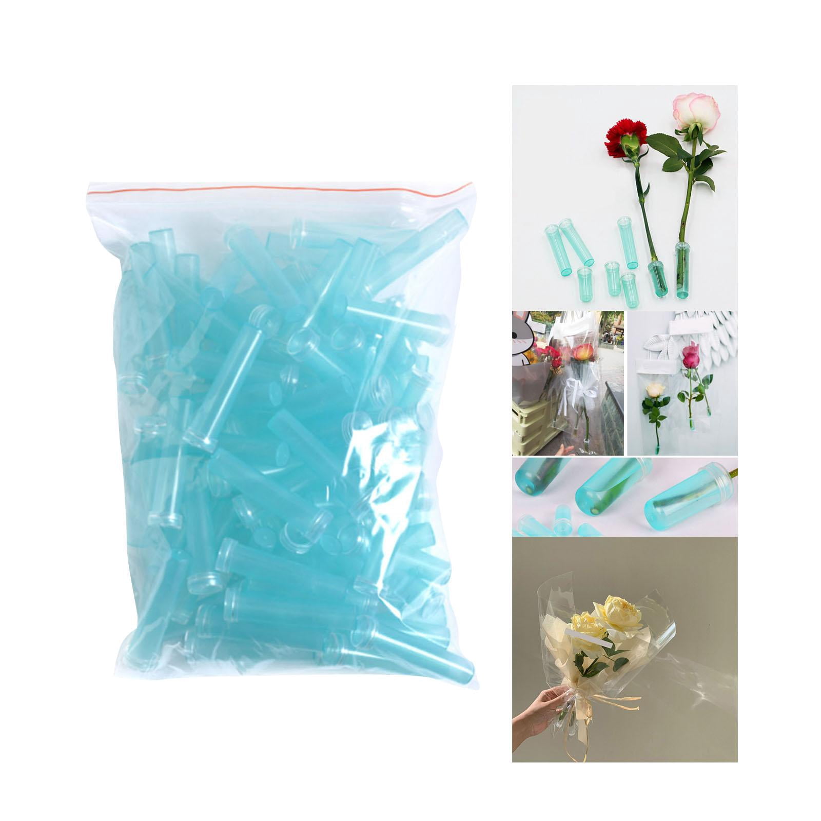 60 Tubes Floraux En Plastique Transparent - Supports Réutilisables Pour Arrangements, Bouquets Et Créations Déco