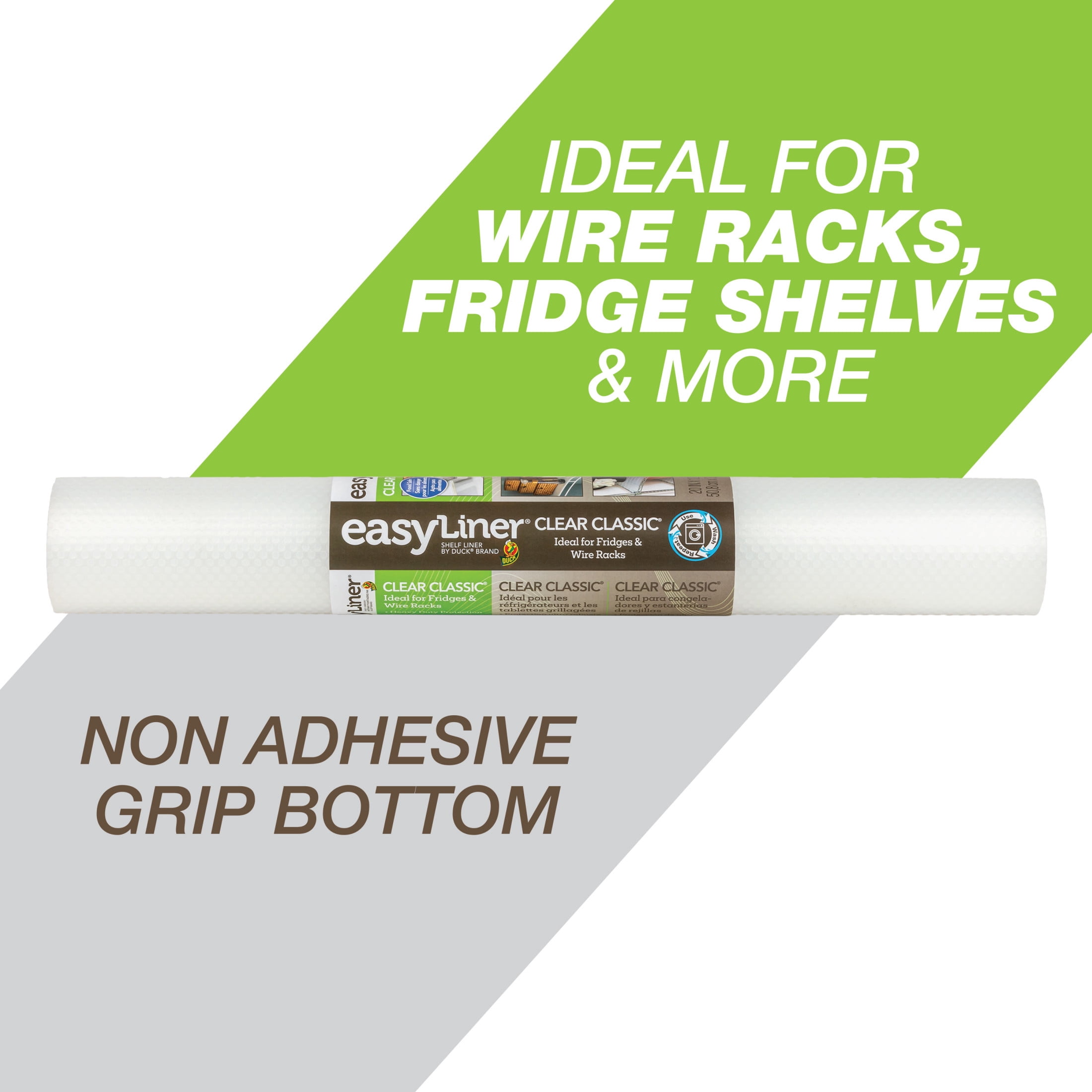 (2 pack) Clear Classic EasyLiner Shelf Liner, Clear 20" x 12' Roll