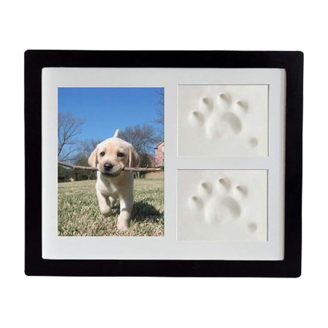 Product Classification Desktop Ornament Product Title Pet Print Keepsake Kit Wooden Photo Frame with Pet Print Imprint Kit Memorial Clay Imprint Kit for Dog or Cat