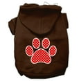 thumbnail image 6 of Pet Dog  Cat Hoodie Screen Printed, "Red Swiss Dots Paw", 6 of 9