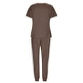 thumbnail image 4 of gbyLJF Women's 2 Piece Outfits Short Sleeve Tops with Drawstring Jogger 2026 Summer Tracksuit Casual Sweatsuit, 4 of 7
