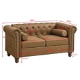 thumbnail image 2 of Miekor Furniture Classic Traditional Living Room Upholstered Sofa with high-tech Fabric Surface/ Chesterfield Tufted Fabric Sofa Couch, Large-Brown W5U948, 2 of 7