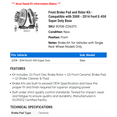 thumbnail image 2 of Front Brake Pad and Rotor Kit - Compatible with 2008 - 2014 Ford E-450 Super Duty Base 2009 2010 2011 2012 2013, 2 of 2