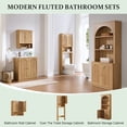 thumbnail image 7 of Aitjunz Over the Toilet Storage Cabinet, Modern Bathroom Organizer with 2 Fluted Doors, Adjustable Shelf and Open Storage Shelf, Freestanding Space Saver Cabinet for Small Bathroom, 7 of 7