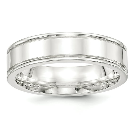 SS 6mm Polished Fancy Band Size 12.5