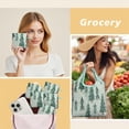 thumbnail image 6 of 5 Pack Foldable Shopping Bag,Light Green Christmas Tree and Snow Pattern Reusable Grocery Bags with Pockets,Large Reusable Tote Bags with Handles Waterproof & Lightweight, 6 of 6