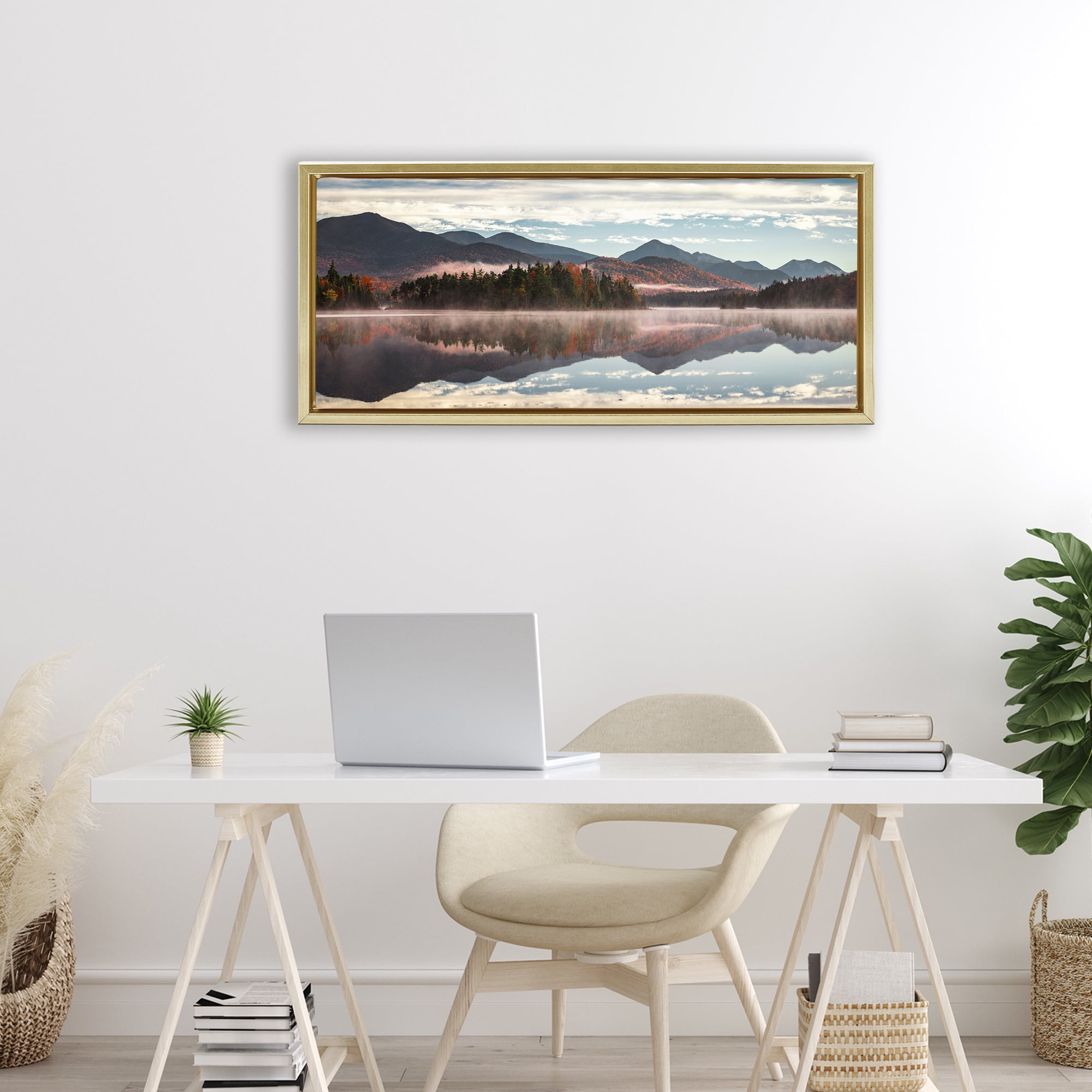 Stupell Industries Panoramic View From Boreas Ponds Gold Framed Floater Canvas Wall Art, design by Jonathan Zaharek