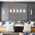 thumbnail image 6 of Vanity Art 10015AS Elegant Cut Crystal Glass 5 Light Linear Pendant - 16 x 8 x 52 in., 6 of 9