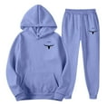 thumbnail image 5 of LEKDFST Men's 2 Piece Outfits Hoodie Sweatshirt Tracksuit Joggers Sweatpants Sweatsuit Set Purple XXL, 5 of 5