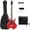 Red, variant on Flame Shaped Electric Guitar with 20W Electric Guitar Sound HSH Pickup Novice Guitar Audio Bag Strap Picks Shake Cable Wrench Tool Black