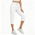 thumbnail image 6 of Noric Women's Summer Casual Cargo Capri Pants High Waisted with Pockets Lightweight Ladies Baggy Cargo Pants for Hiking, 6 of 8