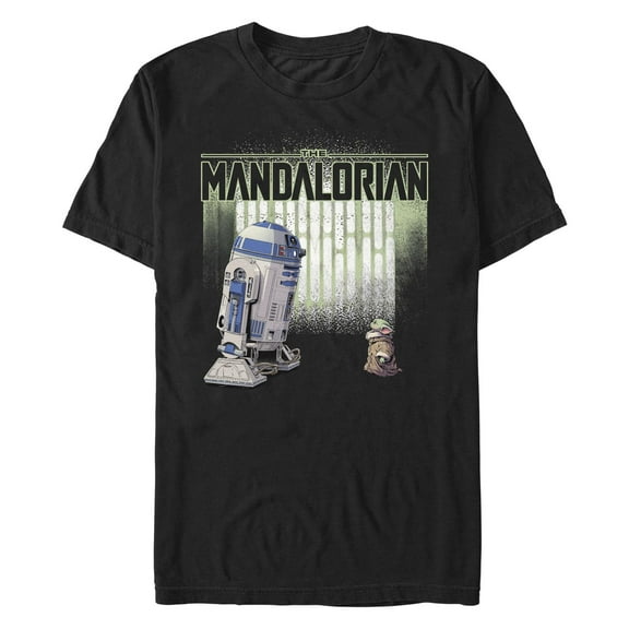 Men's Star Wars: The Mandalorian R2-D2 and Grogu Logo Poster  Graphic T-Shirt