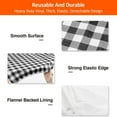 thumbnail image 3 of Picnic Table Cover With Bench Covers   Fitted Table Covers Vinyl Tablecloth with Flannel Backing For 6 Foot Tables  Elastic Edge Waterproof for Home Goods Indoor Outdoor Patio  Black Whit, 3 of 8