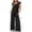 5-Black, variant on Gaecuw Short Sleeve Jumpsuits Women V-Neck Rompers Solid Color Button Flowy Bib Overalls Wide Leg Long Pants with Pocket Jumpsuits Playsuit Baggy Summer One Piece Onesie Black M