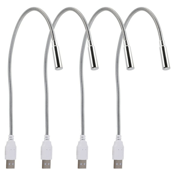 Lámpara de noche portátil con cuello de cisne, luz de lectura, 4 unidades, USB
