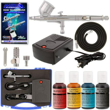 Complete CAKE DECORATING AIRBRUSH SYSTEM KIT w-Food Color Set, Air (Best Airbrush Kit For Cakes)