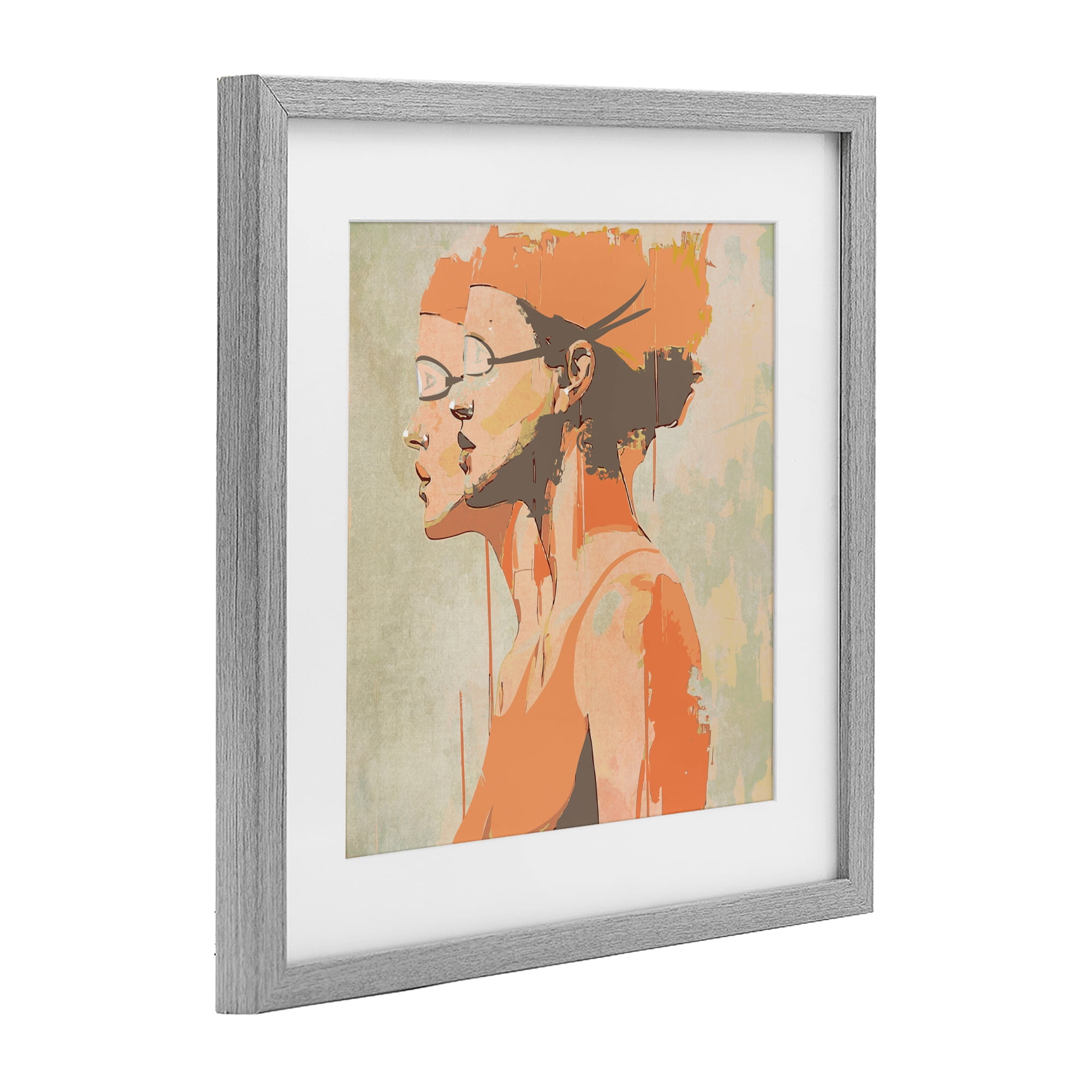 Stupell Industries Swimming Twins Silhouettes Gray Framed Print Under Glass, design by Layla Oz