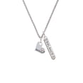 thumbnail image 2 of Delight Jewelry Heart with ''Volleyball'' and AB Crystal Silvertone Balance Bar Charm Necklace, 23", 2 of 4