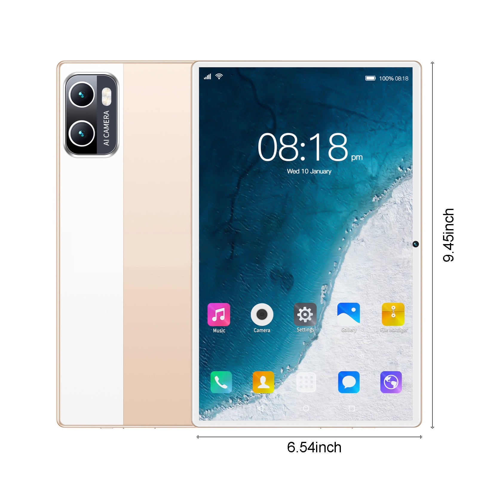 School Supplies High Configuration 2+16G All Netcom 10.1-inch Android Tablet Computer 10 Core IPS High-definition Ultra-thin WiFi Bluetooth Voice Call Game Office Tablet on Clearance
