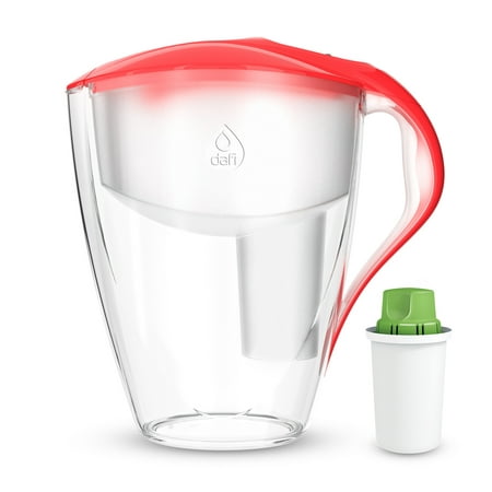 

Dafi Omega Alkaline UP LED Filtering Water Pitcher 16 Cup Red Made in Europe BPA-Free