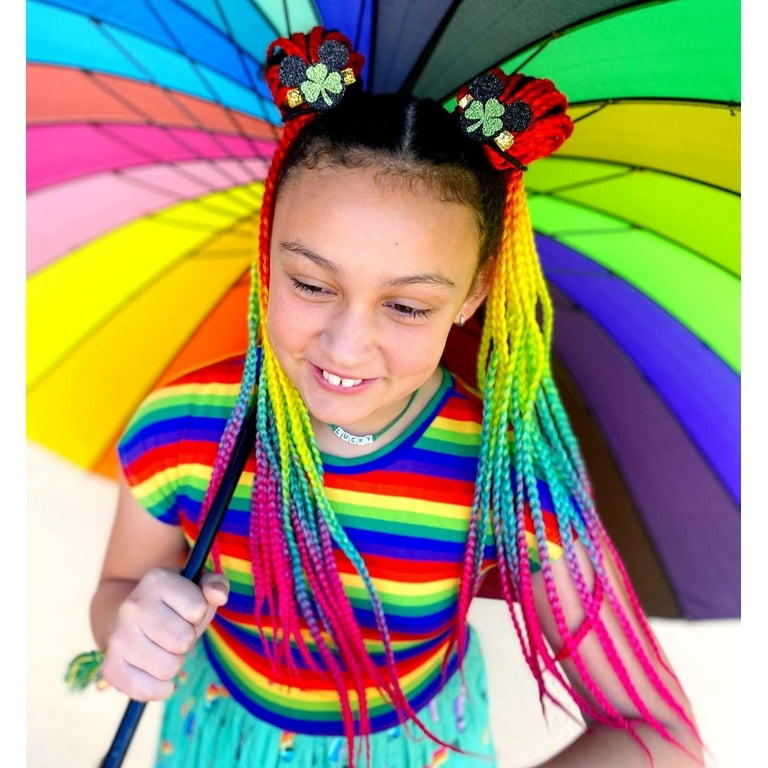 Rainbow Braided Ponytail Hair Extensions