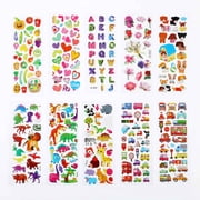 3D Puffy Stickers for Kids Toddlers Boys Girls 24 sheets, Children Stickers Variety for Child Gifts, Teacher Reward, Craft, Scrapbook, Animal Vehicle Fruit Food Heart Star Car Dinosaur Sticker Bulk