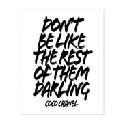 Typography Coco Chanel Minimal Quotes Sayings 8" x 10" Art Print/Poster