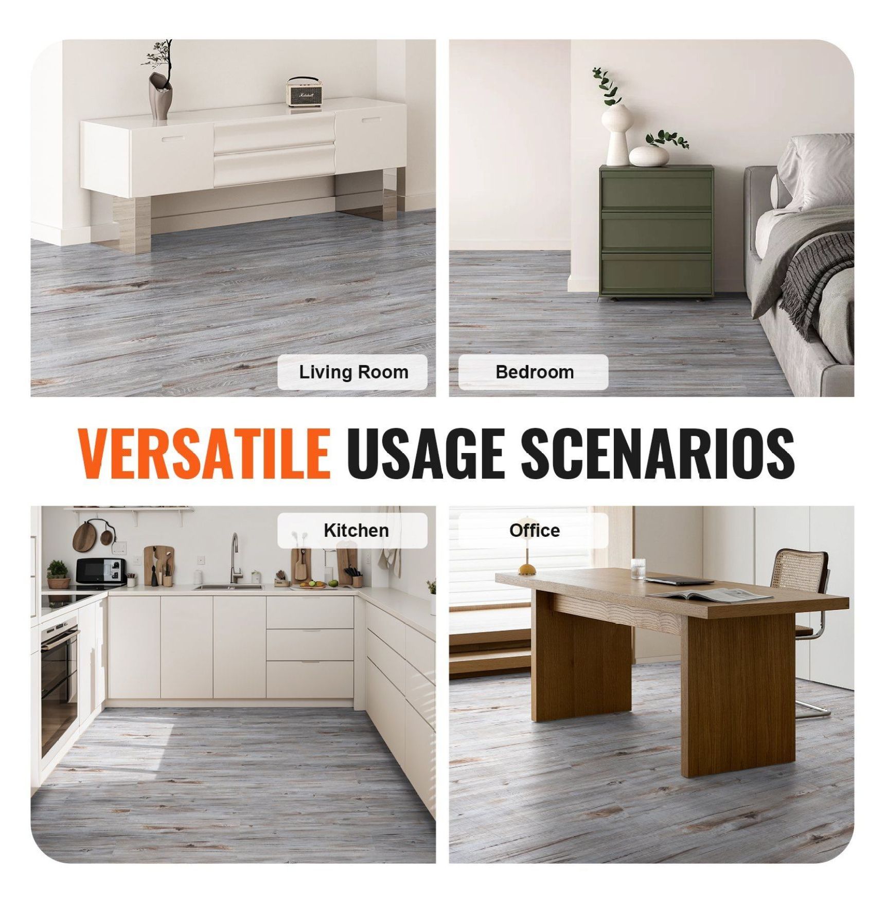 Self Adhesive Vinyl Floor Tiles 36x6 inch, 36 Pack Wood Grain Peel and Stick Flooring for Kitchen, Bathroom, Bedroom - 0.62mm Thick DIY Home Decor