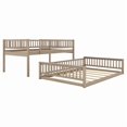 thumbnail image 5 of Full XL-Over-Queen Size Wooden Kids/Teens Bunk Bed with Ladder and Guardrails, Minimalist Designed Detachable Bed Frame, 5 of 10