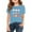 Light Blue, variant on XIMIN Valentines Day Shirt for Girls Cute Love Heart Print Red Short Sleeve T-Shirt Casual Tops Holiday Gift Blouse