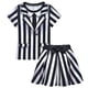 thumbnail image 5 of New BBeetlejuice 2 Roleplaying Kids Costume Girl Cosplay Troublemaker Demon Pleated Skirt+Wig Suits Child Halloween Funny Clothe, 5 of 5