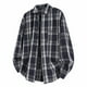 thumbnail image 1 of Blusa y camisa de manga larga con cuello vuelto para hombre, blusa informal a cuadros a la moda con botones y cuello vuelto, blusa de poliéster para hombre, 1 of 3