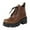 Yellow, variant on Fall Short Riding Boots for Women Platform Lug Sole Chunky Heel Lace up Ankle Boots Classic Round Toe Wide Width High Top Oxofrd Shoes
