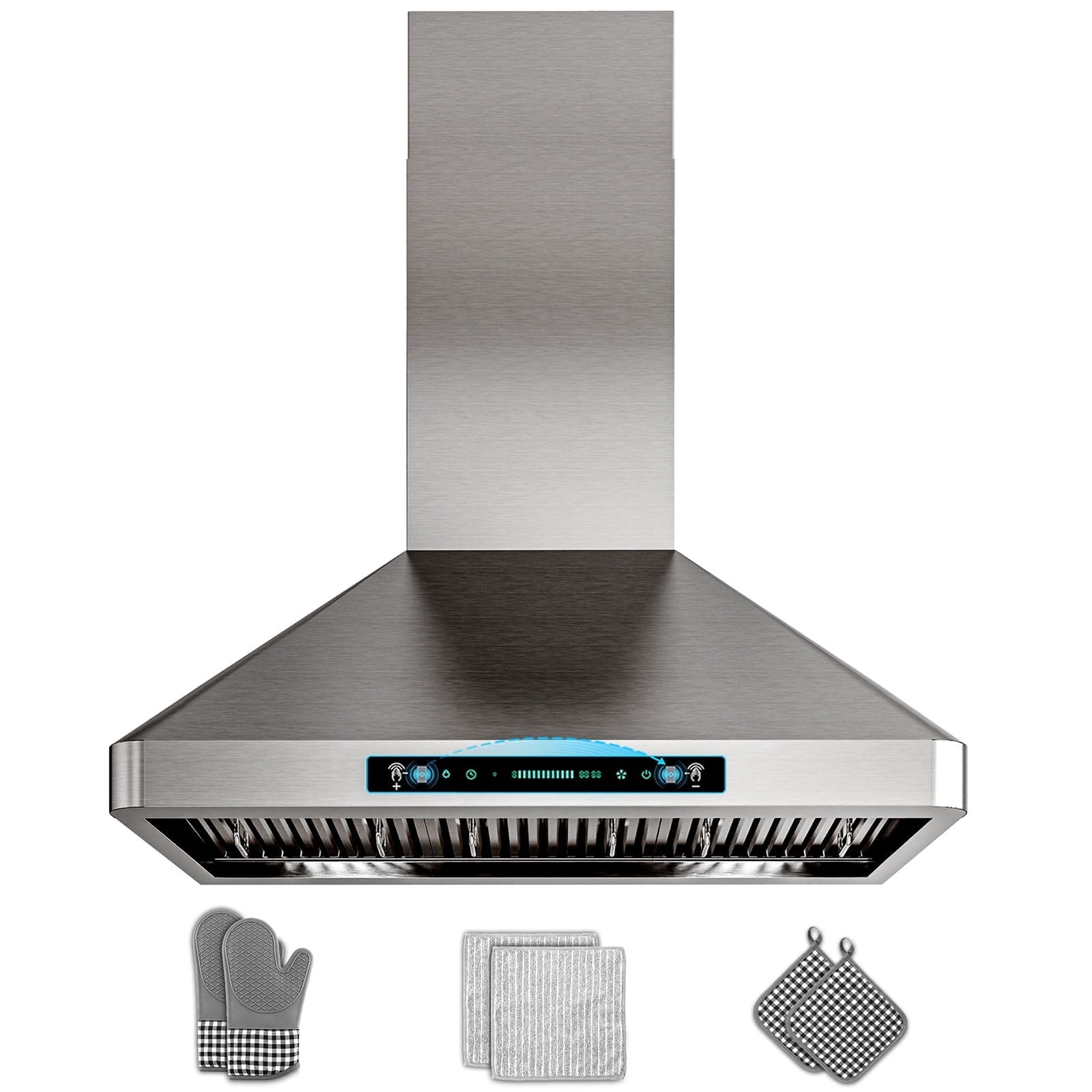 GIMSOL 36" Wall Mount Range Hood, 600 CFM, 4-Speed Gesture Control, Stainless Steel, Ducted/Ductless