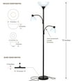 thumbnail image 2 of Brightech Sky Dome Double LED Torchiere 72 Inch Floor Lamp w/ 2 Reading Lights, 2 of 9