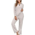 thumbnail image 4 of Caywon 2-Piece Women's Solid Color Hoodie Tracksuit Set Long Sleeve Sweatshirt and Wide Leg Pants Sporty Casual Outfit for Gym Daily Wear, 4 of 4
