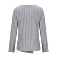 thumbnail image 5 of Womens Casual Pullover Fall Tops Long Sleeve V Neck Shirt Button Solid Color Irregular Blouse 2026 Fall Trendy Going Out Top Ladies, 5 of 7
