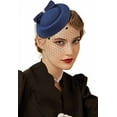 thumbnail image 2 of Visland Fascinators Hats 20s 50s Hat Pillbox Hat Cocktail Tea Party Headwear with Veil for Girls and Women, 2 of 5