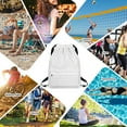 thumbnail image 2 of Xoenoiee Raccoon Flower Print Drawstring Backpack for Men & Women, Lightweight Large Capacity Gym Sack Daypack String Cinch Bag with Zipper Pocket for Shopping Travel Sport Yoga, 2 of 8
