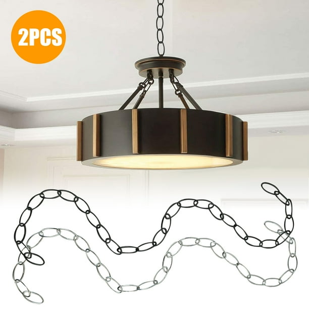 2pcs Chain Extension Tails Tsv 40inch Pendant Light Fixture Coated Iron Decorator Hanging For Bird Feeders Chandelier Planters Billboards Wind Chimes Com Tsv 40inch Pendant Light Fixture Chain, Chain Extension For Chandelier