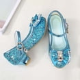 thumbnail image 5 of Gyujnb Girls Glitter Bow Rhinestone Low-Heel Mary Jane Shoes Adjustable Buckle for Party & Formal Wear,7-8 Years, 5 of 8