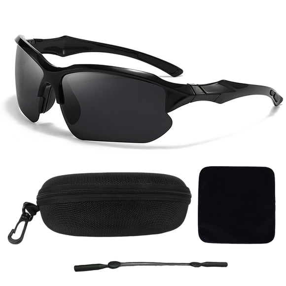 ZYNERY Running Glasses Polarised Sun Glasses for Men and Women, Baseball Sunglasses Sport Sunglasses UV Protection ,for Outdoor Fishing ect( Black)