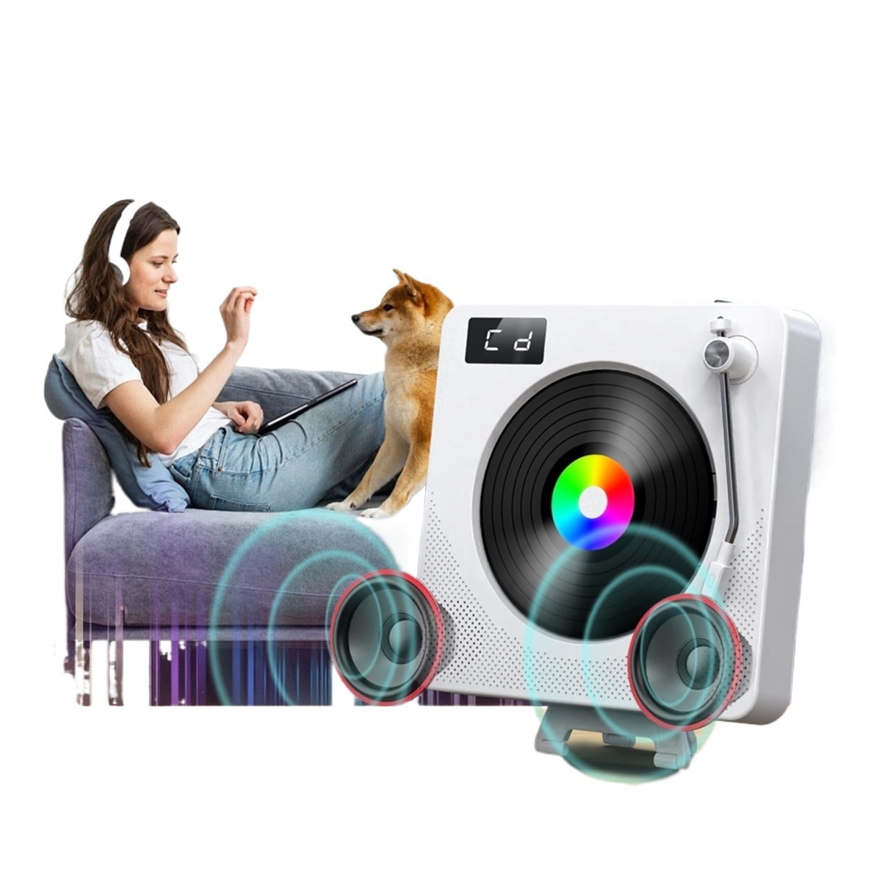 Portable Bluetooth CD Player with Speakers Ideal Music Gift for Audiophiles and Music Lovers