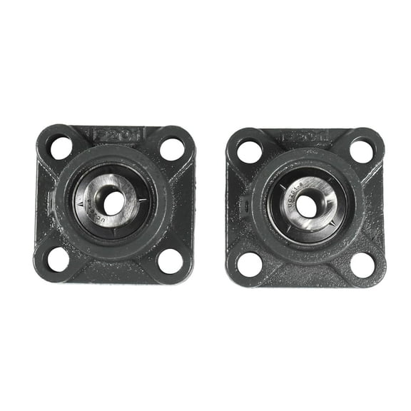 HQRP 2-Pack UCF201-8 Pillow Block Bearing 1/2 inch Bore, 4-Bolt Flange Mounted, Solid Base, Self-Alignment, Square
