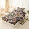 thumbnail image 2 of Castle Fairy Camo Camper Pattern Twin Sheet Sets 3pcs for Adults, Camouflage Art Bedding for Bedroom, Brown Green, 2 of 6
